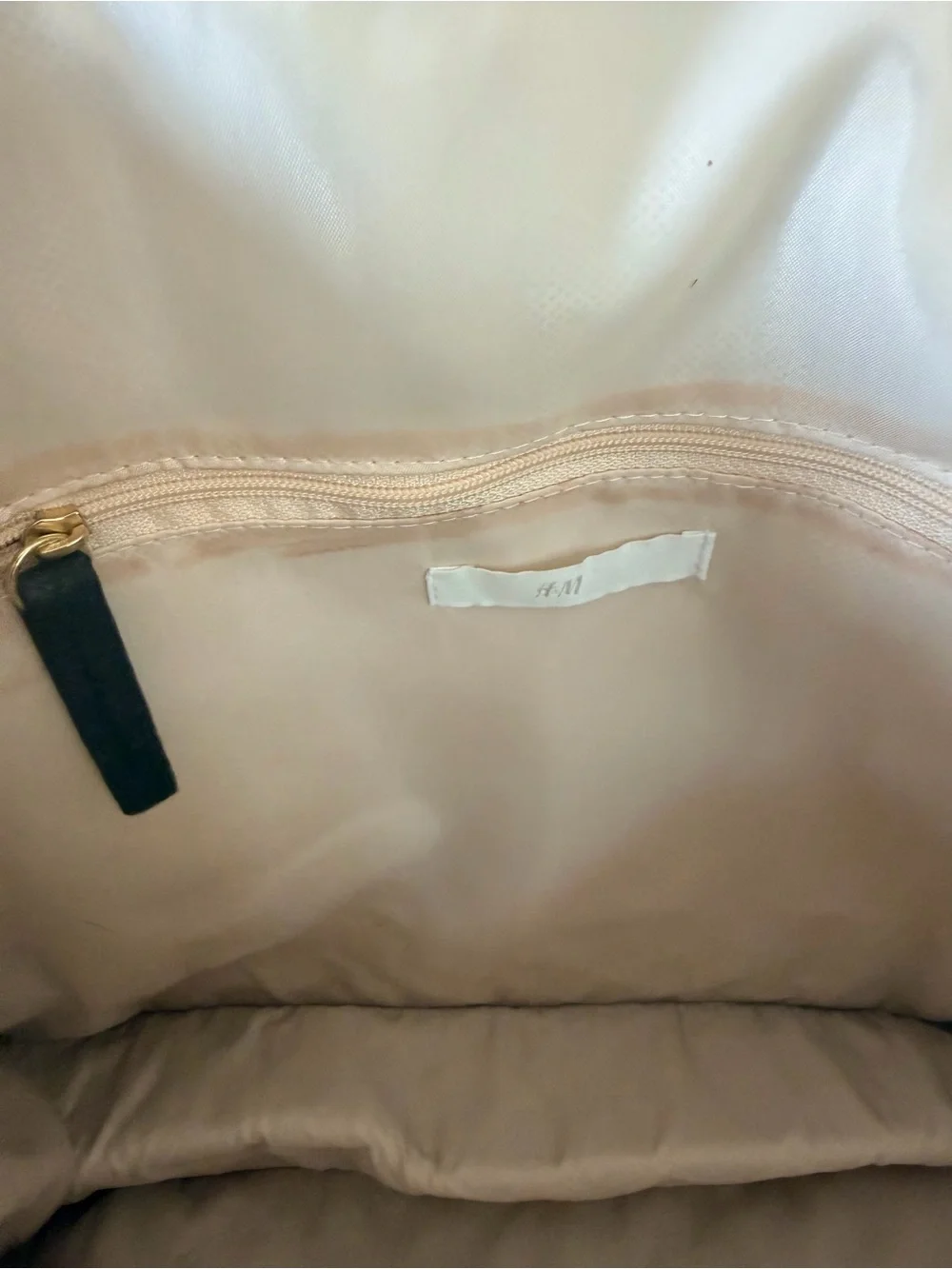 H&M Navy and Cream Geometric Woven Tote